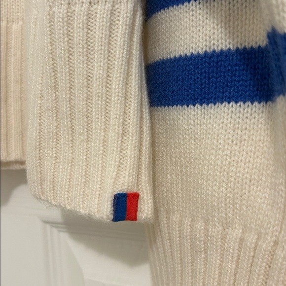 Kule The Lucca Roll Neck Sweater In Blue Cream Striped Nautical New Size Large - Picture 6 of 11